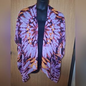 V. FRAAS Asymmetrical Kimono in Purple and Orange